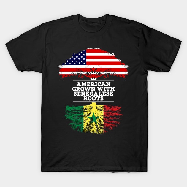 American Grown With Senegalese Roots - Gift for Senegalese From Senegal T-Shirt by Country Flags